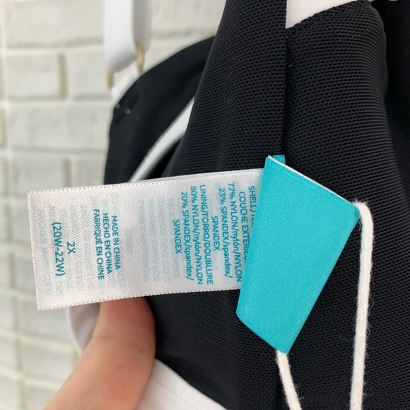 Coastal Blue high halter bikini top colorblock NEW - Picture 7 of 7